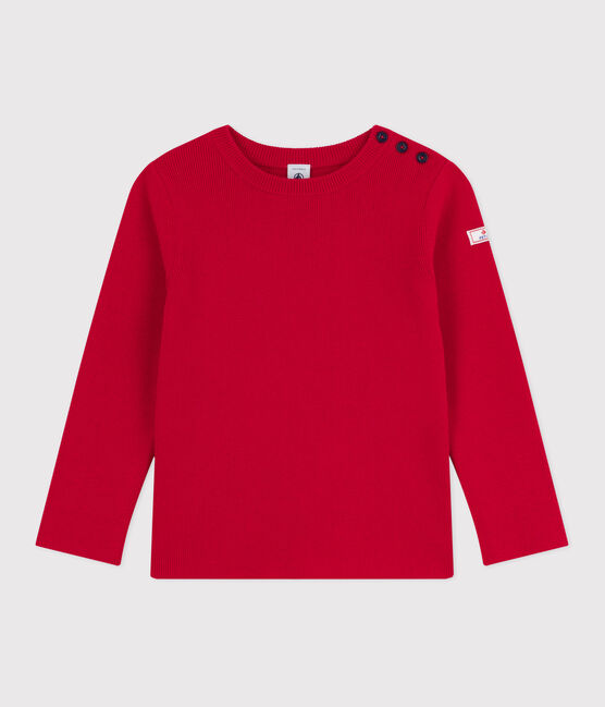 Jersey infantil liso de lana y algodón rojo POMPEI