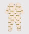 Pijama de algodón con estampado animal para bebé blanco AVALANCHE/ MULTICO