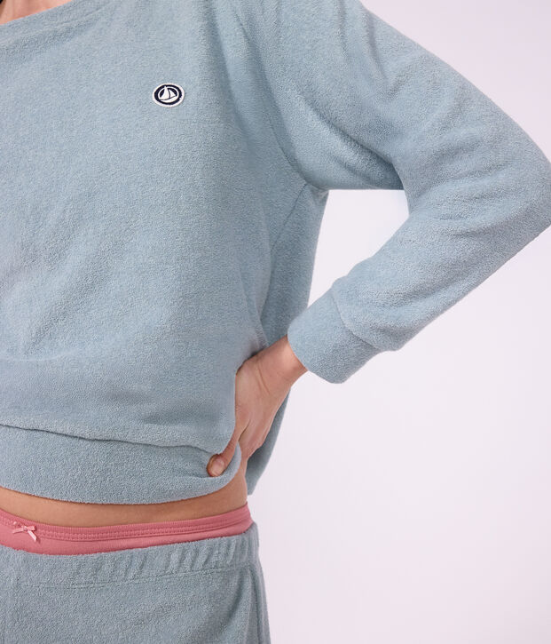 Pijama liso de rizo de algod&oacute;n para mujer SEDUMBLUE