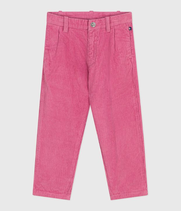 Pantal&oacute;n infantil liso de pana rosa
