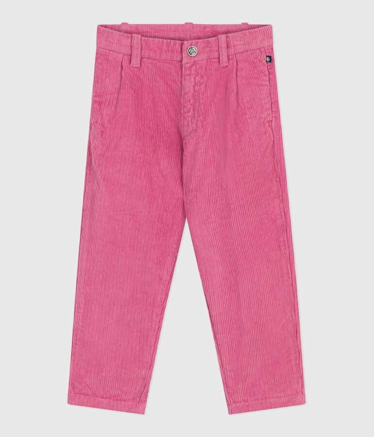 Pantal&oacute;n infantil liso de pana rosa