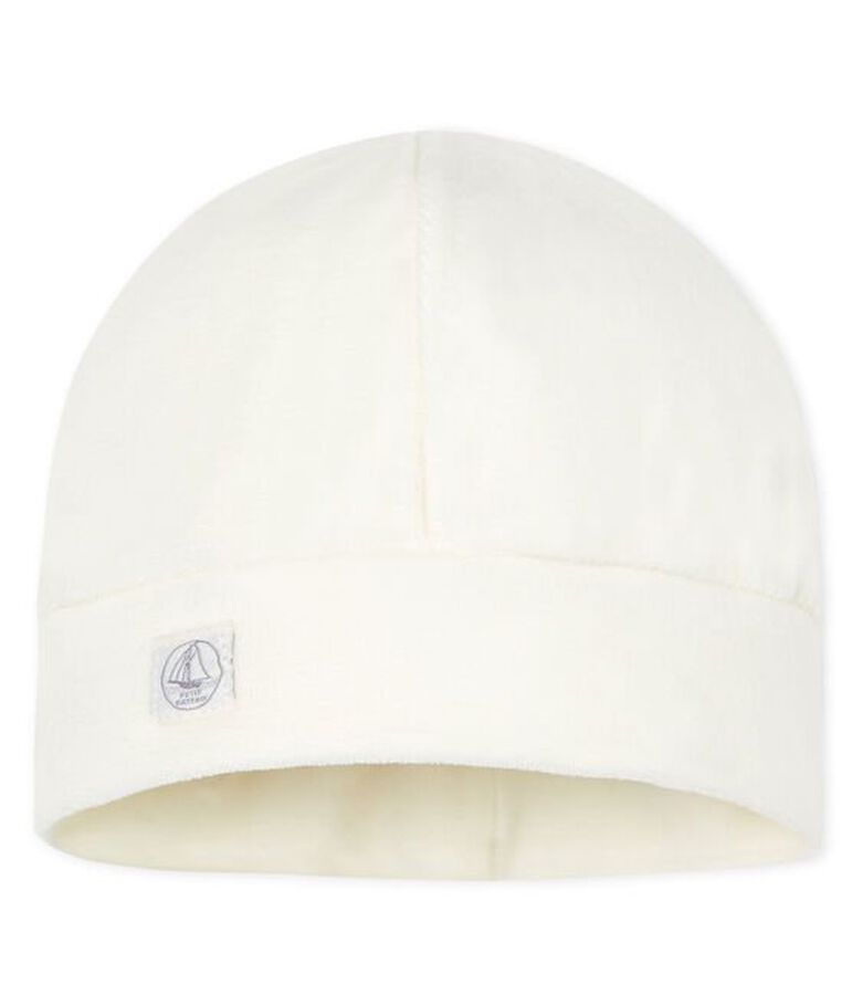 Gorro de reci&eacute;n nacido de punto blanco