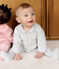 Pijama de terciopelo con cuello liso para bebé rosa CHARME