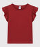 Camiseta de manga corta de algodón de niña marron OMBRIE