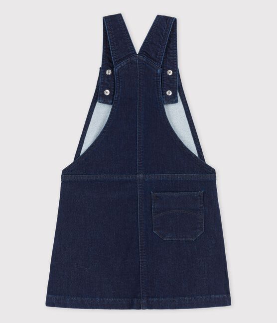 Vestido peto vaquero de niña azul DENIM BLEU FONCE