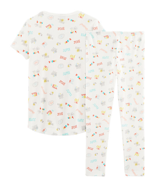 Pijama de punto para niña blanco MARSHMALLOW/blanco MULTICO