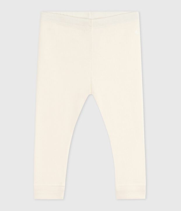 Leggings lisos de algod&oacute;n para beb&eacute; MILK