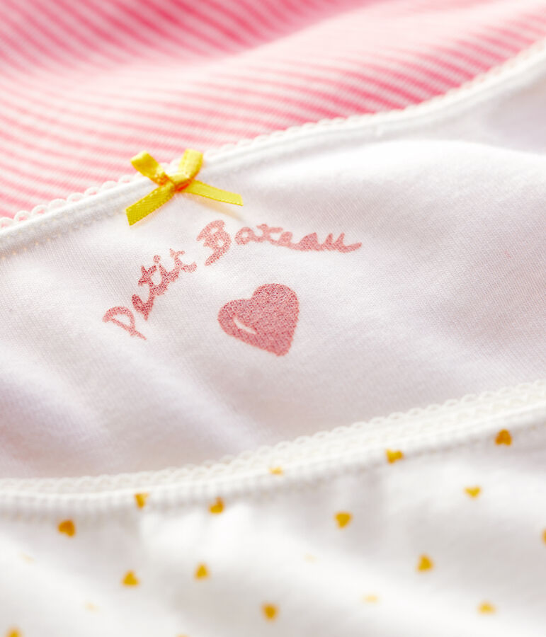 Juego de 3 braguitas con estampado de coraz&oacute;n de ni&ntilde;a de algod&oacute;n multicolor