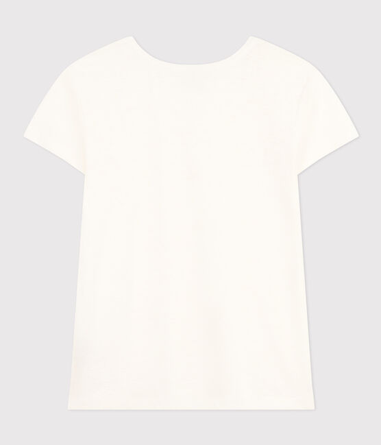 Camiseta LA RECTA de algodón con cuello redondo para mujer blanco ECUME