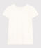Camiseta LA RECTA de algodón con cuello redondo para mujer blanco ECUME