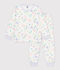 Pijama infantil de mulet&oacute;n con estampado de dragones blanco/multicolor