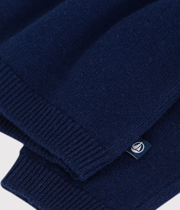 C&aacute;rdigan liso con cuello de punto tricotado de lana y algod&oacute;n para beb&eacute; SOIR