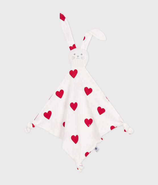 Peluche con corazón de algodón blanco MARSHMALLOW/rojo TERKUIT