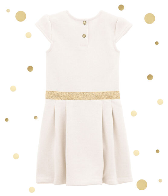 Vestido en muletón blanco MARSHMALLOW/amarillo DORE