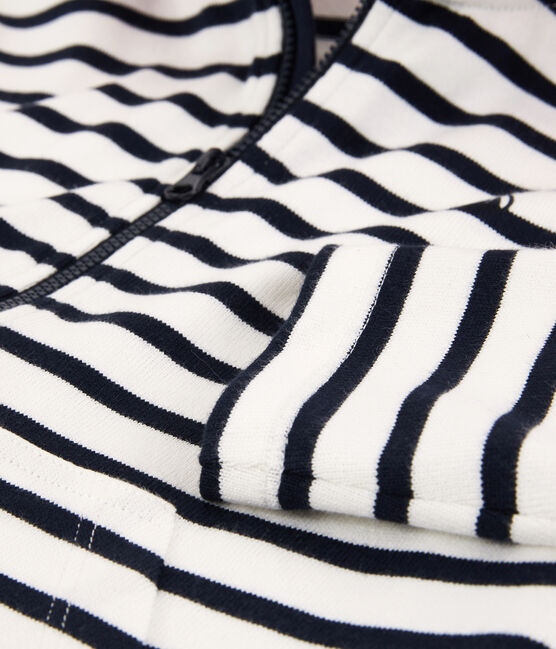 Sudadera de algodón con capucha infantil unisex blanco MARSHMALLOW/azul SMOKING