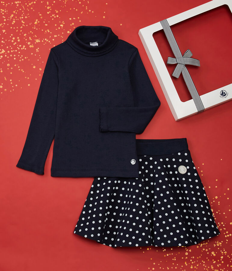 Estuche de regalo de falda y prenda de cuello de cisne de ni&ntilde;a multicolor