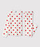 Pijama infantil de niño con corazones de punto blanco MARSHMALLOW/rojo TERKUIT