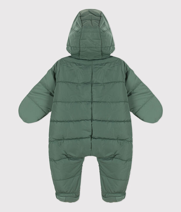 Mono buzo de beb&eacute; de materiales reciclados verde