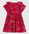 Vestido de manga corta de popelina de niña rojo TERKUIT/blanco MULTICO