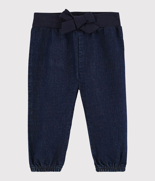 Pantal&oacute;n de tejido vaquero de beb&eacute;. azul