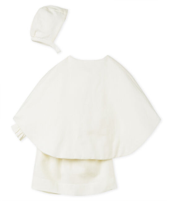 Conjunto 3 piezas ceremonial de lino para bebé niña variante 1
