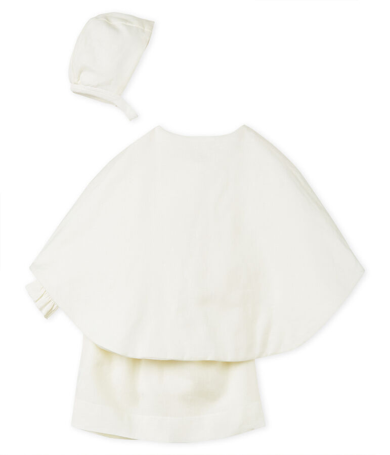 Conjunto 3 piezas ceremonial de lino para beb&eacute; ni&ntilde;a variante 1