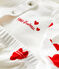 Conjunto de 3 piezas con estampado de corazones de algodón ecológico para bebé blanco MARSHMALLOW/rojo TERKUIT
