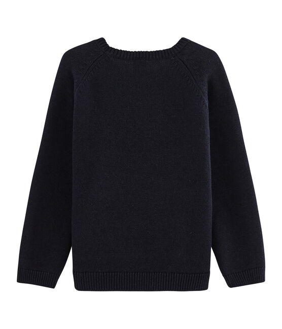 Jersey de punto de lana y algodón para niño azul SMOKING
