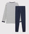 Pijama marinera de ni&ntilde;o de punto blanco/azul