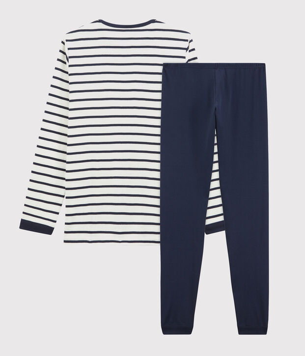 Pijama marinera de ni&ntilde;o de punto blanco/azul