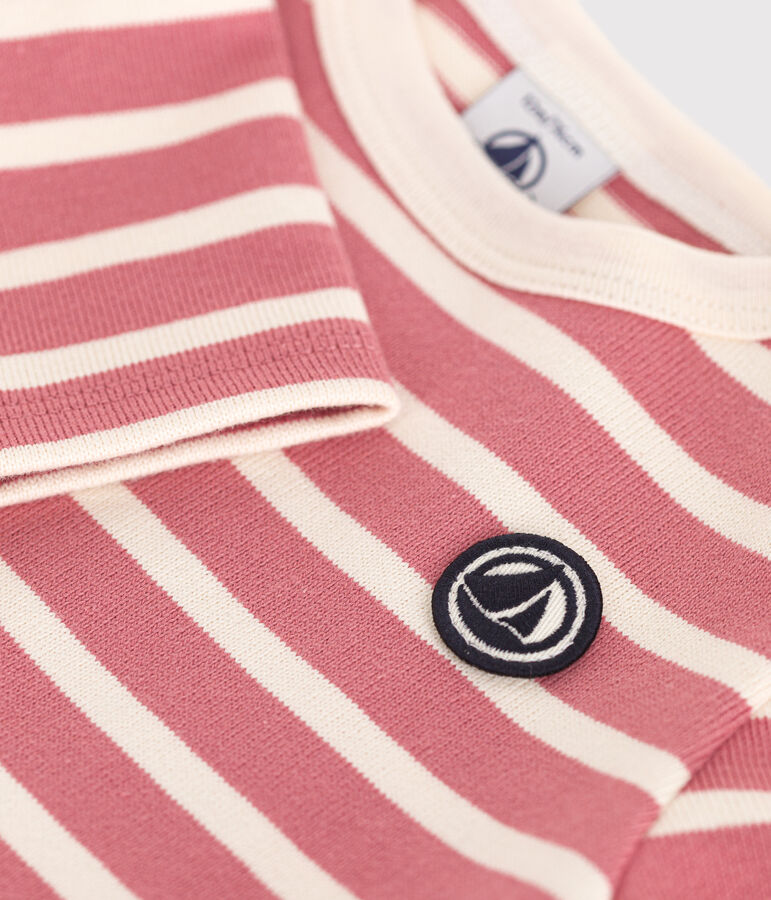 Marinera de algod&oacute;n grueso para beb&eacute; rosa/crudo