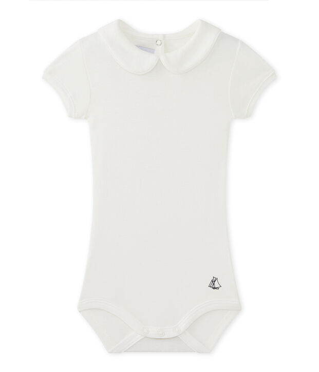 Body para beb&eacute; ni&ntilde;a con cuello blanco