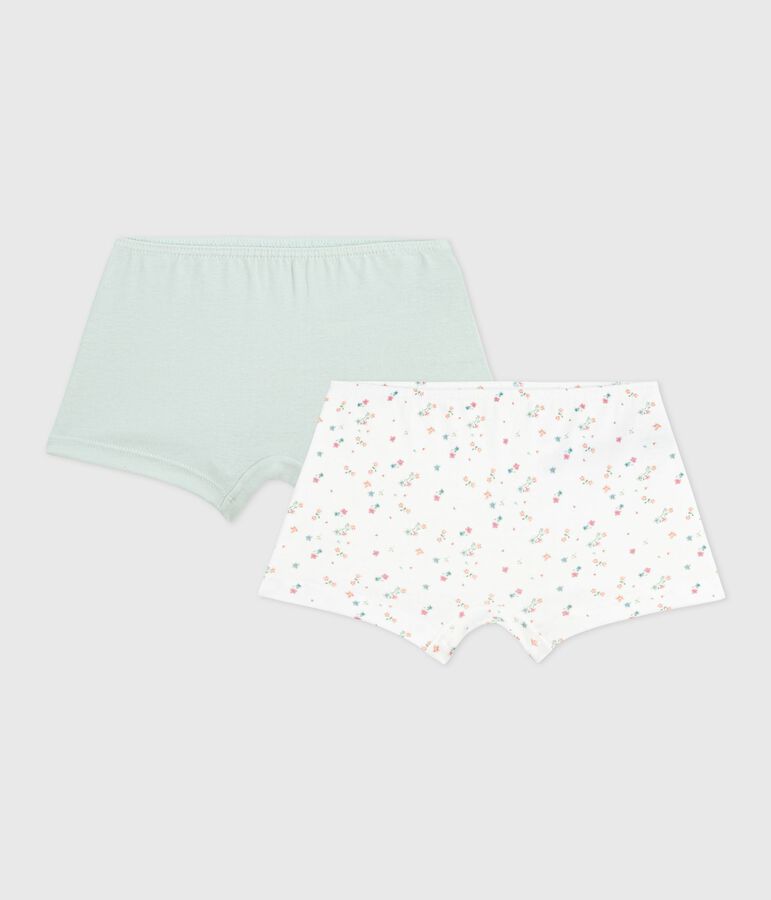 Juego de culottes infantiles de algod&oacute;n con estampado de flores multicolor