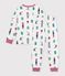 Pijama infantil de mulet&oacute;n con estampado de Navidad blanco/multicolor