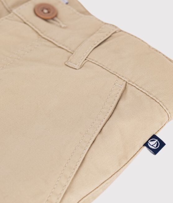 Bermudas cortas infantiles de algodón liso beige SANDER