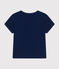Camiseta de manga corta de punto flameado para bebé azul MEDIEVAL