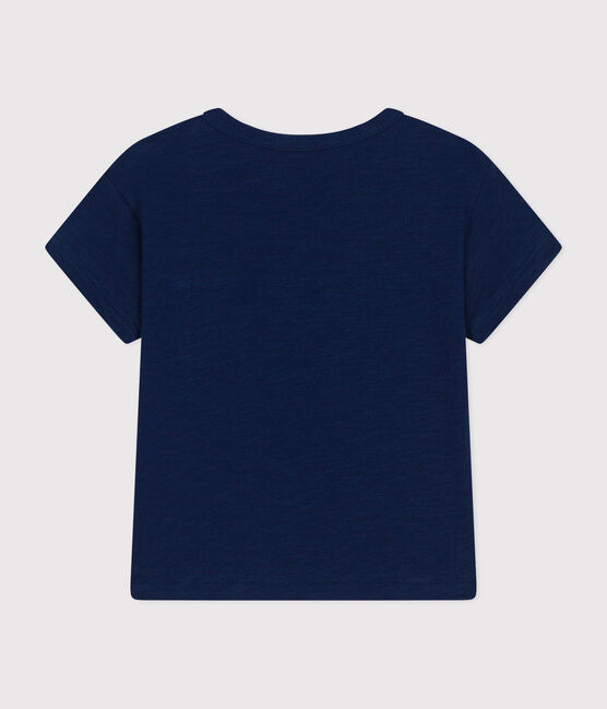 Camiseta de manga corta de punto flameado para bebé azul MEDIEVAL