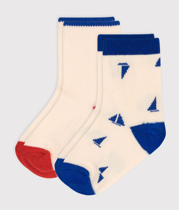 2 pares de calcetines de algod&oacute;n con estampado de barco para beb&eacute; multicolor