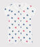 Mono corto de algodón con cuello con corazones a rayas para bebé blanco MARSHMALLOW/blanco MULTICO