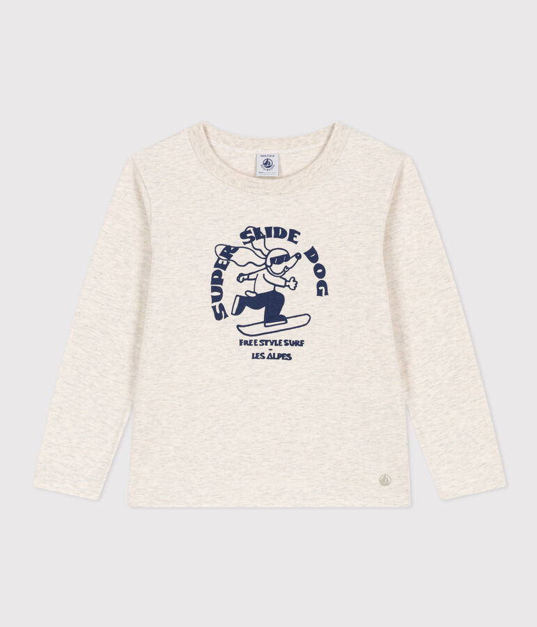 Camiseta de algod&oacute;n de manga larga de ni&ntilde;a/ni&ntilde;o beige