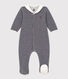 Pijama de terciopelo milrayas para bebé