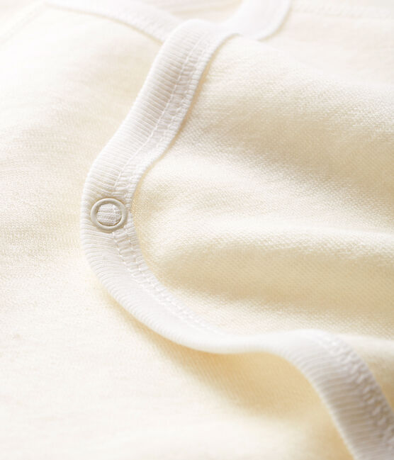 Body de manga larga para recién nacido de lana y algodón blanco MARSHMALLOW CN