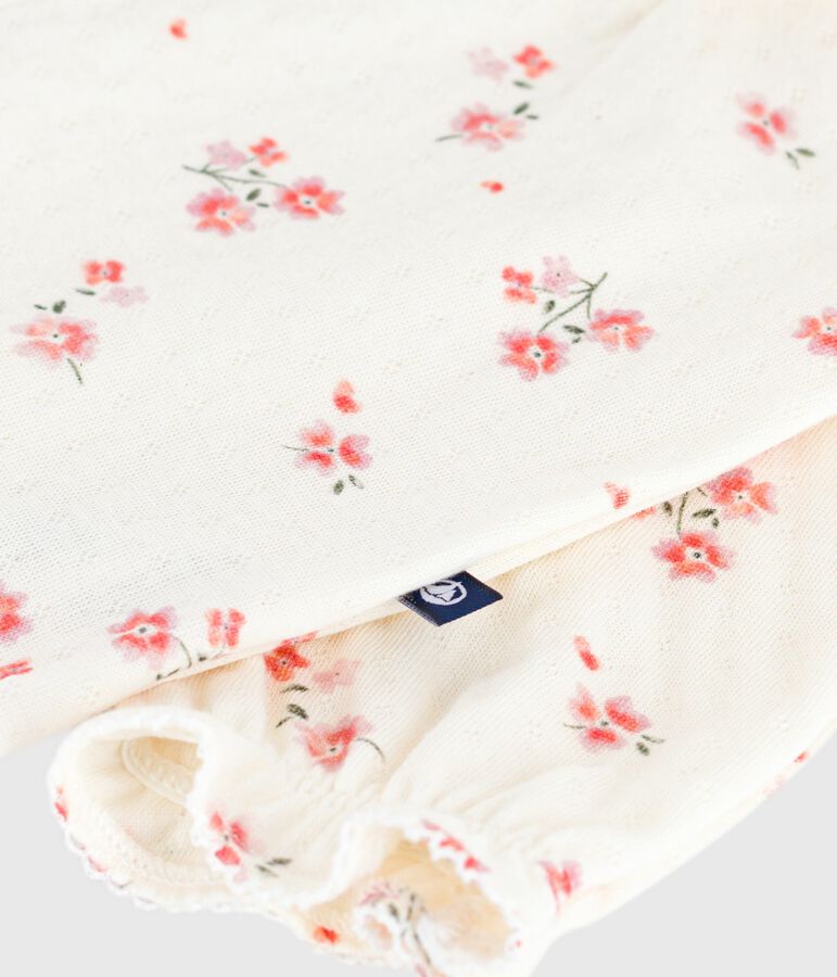 Pelele de algod&oacute;n con volantes y estampado de flores para beb&eacute; crudo/multicolor