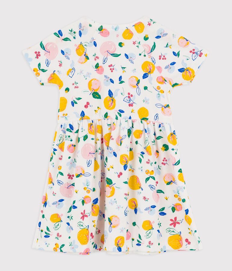 Vestido de algod&oacute;n de beb&eacute; blanco/multicolor