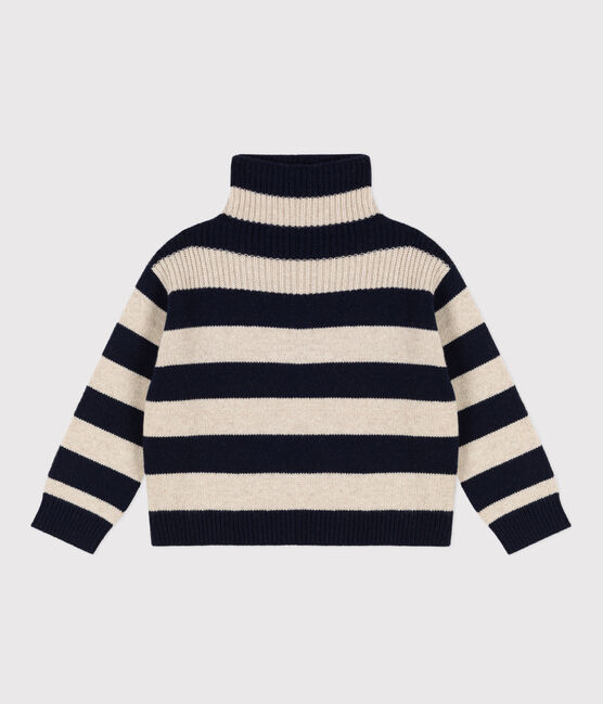 Jersey de punto tricotado de lana y algodón para niño azul SMOKING/ AVALANCHE