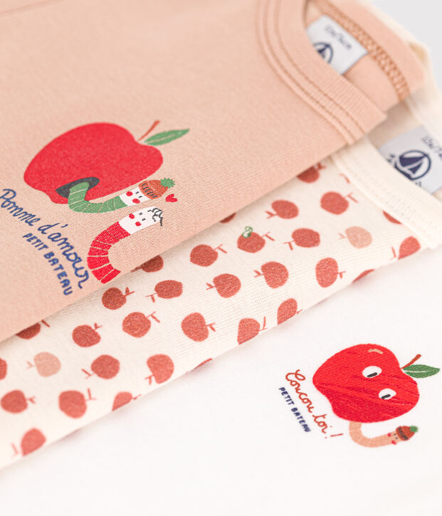 Juego de 3 bodys de algod&oacute;n de manga larga para beb&eacute; multicolor