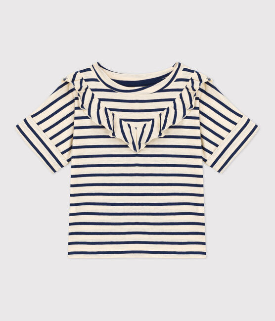 Camiseta de manga corta de algodón de niña blanco AVALANCHE/ MEDIEVAL