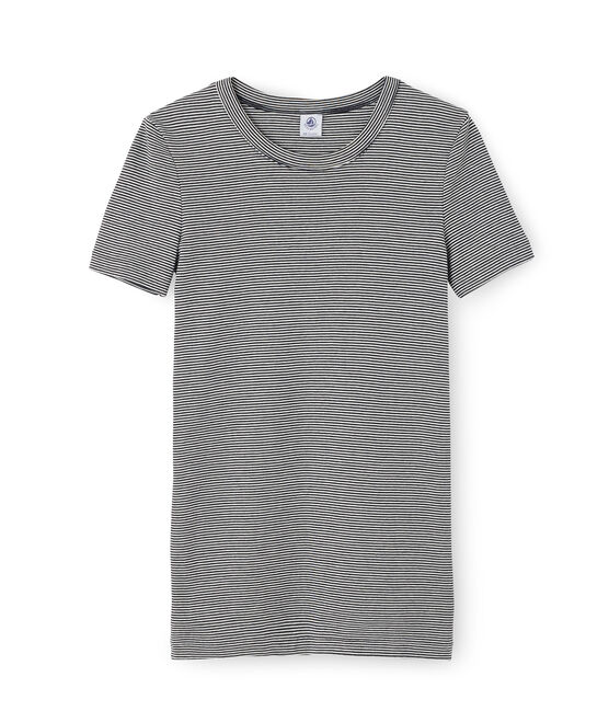 Camiseta de manga corta icónica de mujer azul SMOKING/blanco MARSHMALLOW