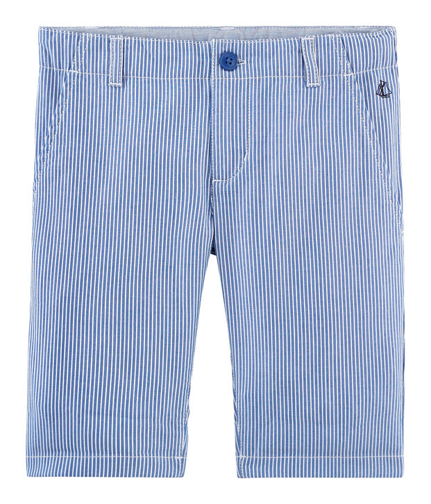 Bermudas infantiles para ni&ntilde;o azul/blanco