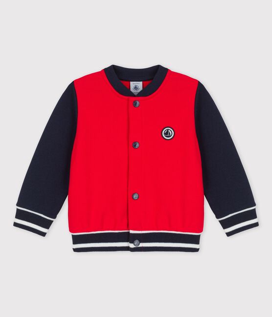 Chaqueta de béisbol de muletón de bebé rojo PEPS/azul SMOKING